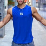 2025 newest Summer Gym Vest High Quality mesh Shirt Sleeveless T-shirts Men Tank Tops running Fitness Sports Vest men Clothing - Image 10