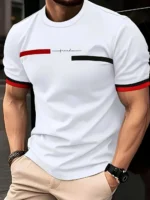Men's Minimalist Striped T-Shirt Short Sleeve Casual Business Top Basic Fashion Round Neck Design High Quality T Shirt for Man - Image 7