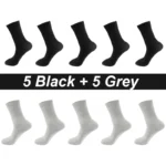 10Pairs/Lot Men Combed Cotton Socks Black Casual Business Breathable High Quality Man Sock New For Male Plus Size EU38-48 - Image 21