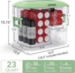 Portable Car Fridge 23 Quart Compressor Cooler 12V/24V DC for Outdoor Camping Travel Home Use -18℃~+15℃ Green - Image 2