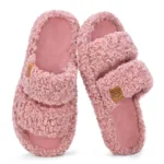 Pallene Furry Cozy Women's Home Slippers Slip On Slides Open Toe Rubber Insole House Slides Fuzzy Warm Bedroom - Image 7