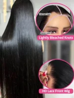 40 42 Inch Bone Straight Human Hair Wigs 13x6 HD Transparent Lace Frontal Wigs Glueless Straight Lace Front Human Hair Wigs - Image 3