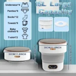 15L Portable Mini Washing Dryer Machine Collapsible Spinner for Socks Underwear Panties - Travel & Apartment Friendly Laundry - Image 4