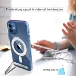Stand Clear Magnetic Phone Case for iPhone 17 Pro Max Air 13 12 Mini 16 15 14 11 Cases with Kickstand Transparent Holder Cover
