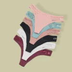 Moonflame 5Pcs Lace Thongs Woman Underwear Lingerie For Women T-back Ladies Transparent G-string Girls Panties