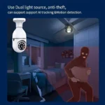 2Pc Ease Life APP-Light Bulb Security Cameras Outdoor Wireless WiFi Camera 5GHz, 360 Degree, E27 Light Socket Screw In Securi - Image 4