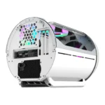 WJCOOLMAN Yuanqidan Mini Computer Case – Circular Side-Exposed Desktop Computer Case Compatible with 240 Water Cooling