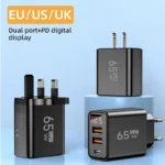 65W USB C Charger with LED Display QC3.0