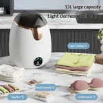 Portable Mini Washing Machine Semi Auto Blue Light Sanitize Mini Washer Spin Dryer Compact Dorm Travel Underwear Socks White - Image 2