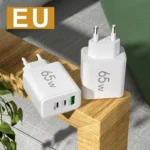 EU plug Triple USB Charger Block 65W Multi-Port USB - Image 3
