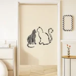 VIKAMA Cat-Motif Door Curtain Bedroom & Kitchen Room Divider Bathroom Entrance Half-Curtain Home Decor - Image 2