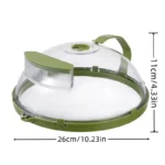 10-Inch Microwave Splatter Cover Clear Plastic Heat Resistant Microwave Oven Dish Plate Cover with Handle and Water Steamer