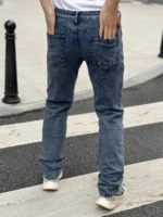 Classic Men's Denim Jeans  Light Washed Vintage Effect  Casual and Business Wear   Suitable for All Four Seasons   Free Shipping - Image 3