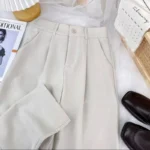 Fall Spring Black Suit Haren Pants Women Fashion Elastic High Waist Casual Trousers. - Image 11