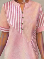 Women’s Oversized Woven Shirt Long Sleeve Casual Button up Loose Fit Shirt for All Seasons