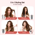 Bopcal 5 In 1 Hair Dryer Hot Air Comb Electric Hair Curling Iron 1200W High Speed Blower Multifunctional Styling Tools Hairdryer - Image 2