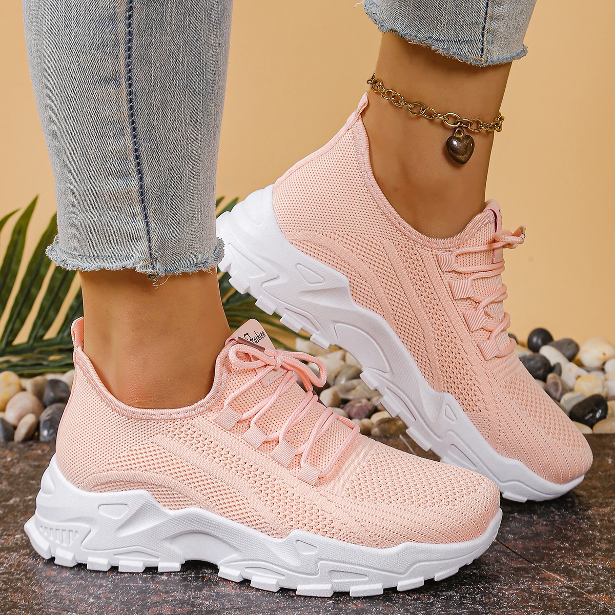 Sf4aa975b4e034e0baf6b3ac157102f9eV.webp Women's shoes Solid-colored strap versatile single shoes casual sneaker women's summer - Image 1