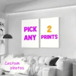 2pcs/set Custom Canvas Printing Personalized Photo Suitable for Family Life Pets Scenery Couple Weddings Home Decor Poster Gifts