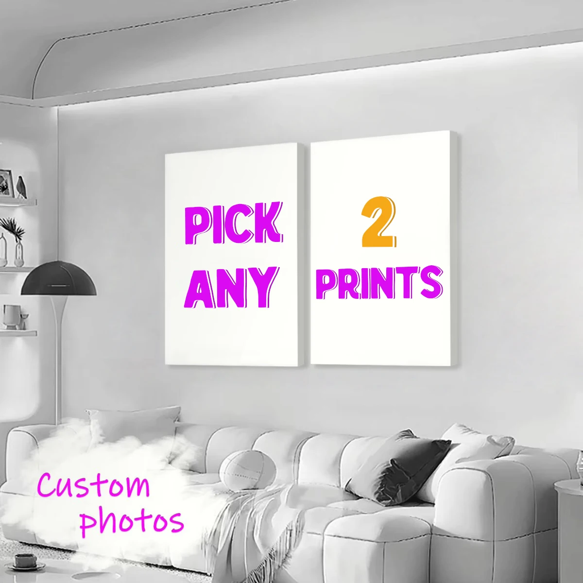 Sf4b1322af2df4cba8e023af712352909D.webp 2pcs/set Custom Canvas Printing Personalized Photo Suitable for Family Life Pets Scenery Couple Weddings Home Decor Poster Gifts - Image 1