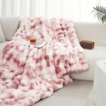 1pc Faux Rabbit Fleece Blanket - Weighted 6 lbs Faux Rabbit Fleece Blanket - Bedspread - Image 5
