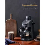 Espresso Machine 3.5Bar Espresso Coffee Maker for Home Use with Milk Frother and Steamer Stainless Steel Body Black Color Compa - Image 2