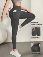 Women’s Super Soft Leggings with Pockets, High Waisted Tummy Control for Yoga Workout and Casual Lounge Wear Comfort