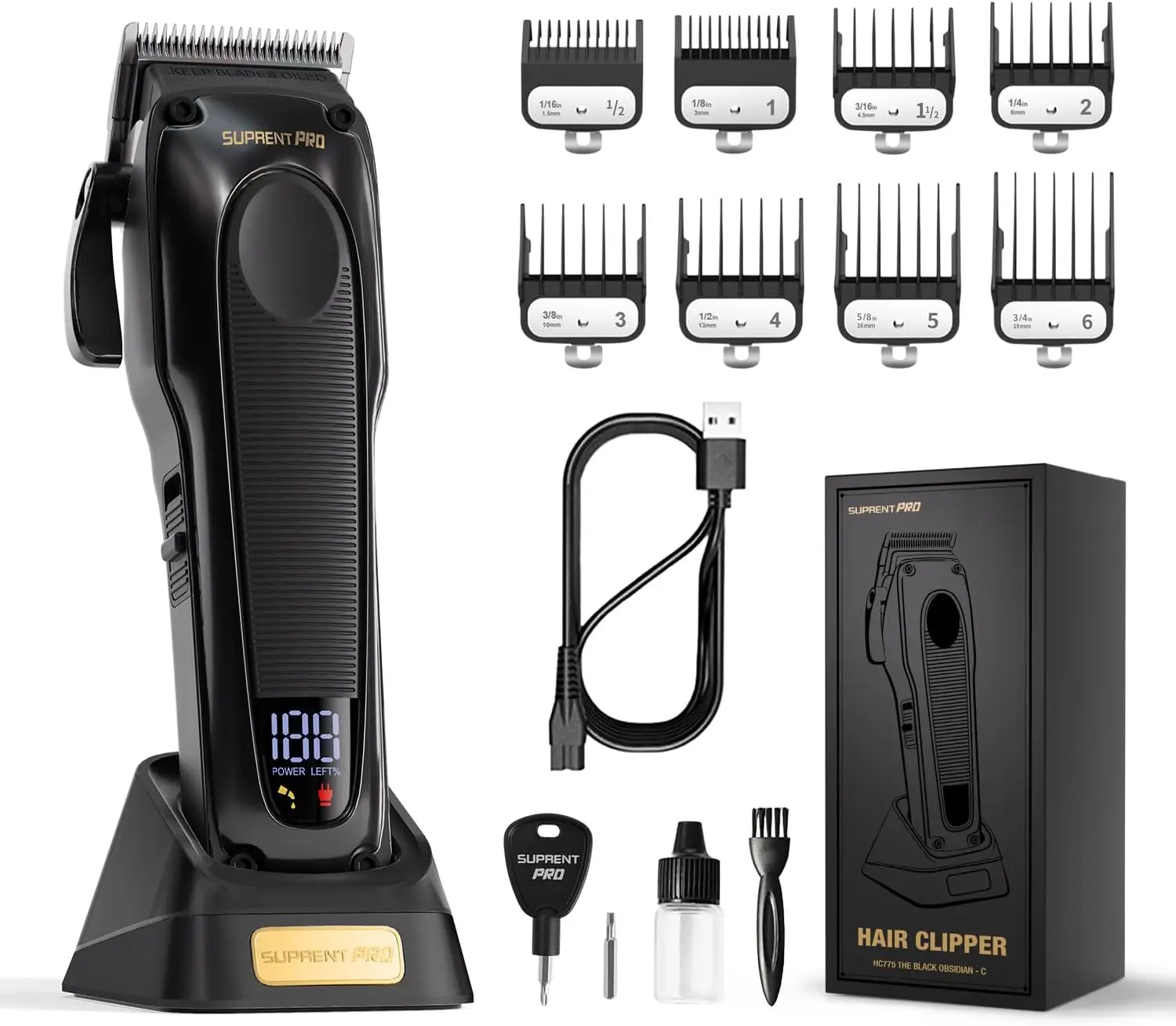 Sf7b23e2287f74aa1995687b4c88966f9C.webp Professional Cordless Hair Clippers for Men with High Torque Motor & Detachable Blades – Barber Kit with Charging Base in Black