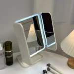 Trifold Makeup Mirror LED Lights Dorm Dressing Mirror Beauty Light up your fill light with Smart Complementary Makeup Mirror out - Image 3