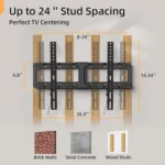 Tilting TV Wall Mount for 55-90 Inch TVs, Low Profile Design with Quick Release, Holds Up to 132 lbs - Image 5