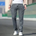 Thin Men’s Baggy Soft Casual Jeans Gray