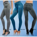 High Waist Ultra Stretch Denim Leggings for Women Slim Fit Lifted Buttocks Tight Pants Comfortable Stretchy Leggings - Image 4