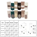 6 pairs  cartoon animal baby glue-on socks,kid's anti-slip trampoline socks, suitable for babies when they are learning to walk - Image 6