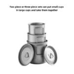 Titanium Camping Mug with Folding Handle Lightweight Portable Outdoor Cup Cooking set Cookware for Hiking Travel - Image 4