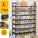 Multiple Layers Metal Shoe Rack, Large Capacity Shoe Organizer for Entryway, Closet, Garage, Shoe Shelf for Living Room