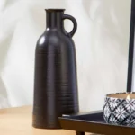 8" Black Ceramic Jug Vase - Image 4