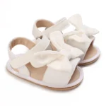 White Cute 0-18M Baby Cute Open toed Bow Summer Sandals Princess Casual Soft Rubber Bottom Non slip Sandals