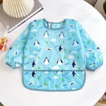 Baby Bibs Cute Colorful Cartoon Waterproof Bib Infant Eating Children Drawing Long Sleeve Apron Self Feeding Baby 0-3 Years - Image 4