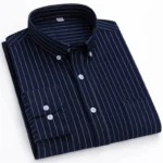 New 100% Cotton Oxford Men’s Shirts Long Sleeves Plaid Soft Regular Fit Formal Dress Shirt Pocket Social Blouse Male Clothes