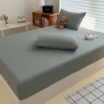 Washed Fitted Sheet with Elastic Bands Non Slip Adjustable Mattress Cover for Single Double King Queen Bed 90x200 150x200 180 - Image 9