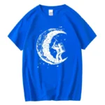 Men's High Quality 100% Cotton Moon Print Casual Summer Cool Short Sleeve Men Tshirt Loose t-shirt Male Tee Shirts Male Tee Tops - Image 13
