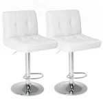 JHK PU Leather Bar Stools Set of 2,Upholstered Counter Height Bar Stools,SGS Certified Gas Gylinder Comfortbale Backrest - Image 7