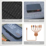 MHPOWOS 40W Portable Solar Panel Charger with Triple Output (USB-C/USB-A/DC), 23% High-Efficiency for Camping Phone Power Bank - Image 3