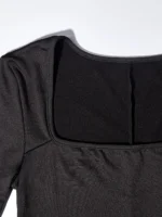 Spring and Autumn Women's Long Sleeve Belly Tightening Waist Hip Lifting Square Neck Wide Leg High Elastic Jumpsuit - Image 5