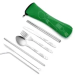 3Pcs/4Pcs/7Pcs Set Dinnerware Portable Printed Knifes Fork Spoon Stainless Steel Family Camping Steak Cutlery Tableware with Bag - Image 12