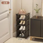 Multi-level shoe organizer, shoe shelf, space gain, for wall corner, stackable shelf, adjustable economy cabinet