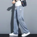 Lyocell Casual Trousers Summer Thin Men's Baggy Jeans - Image 2