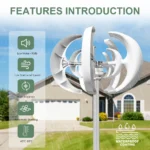 5000W Vertical Wind Turbine 12V 24V 48V Small Windmill Free Energy 220V Household Farm Sent To MPPT Controller - Image 5