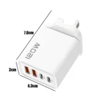 PD 120W 4 Ports USB C Charger Quick Charge 3.0 Type C