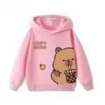 Autumn Winter Cartoon Cute Capybara Print Children's Hooded Hoodies Casual Fashionable Comfortable Boy Girl Sweatshirt Pullover - Image 18