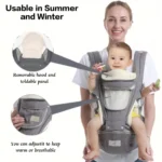 Ergonomic Baby Supplies Baby Carrier With Hip Seat Soft Cotton 3 In 1 Baby Carrier With Stool For Newborn At Home Outdoor Travel - Image 3